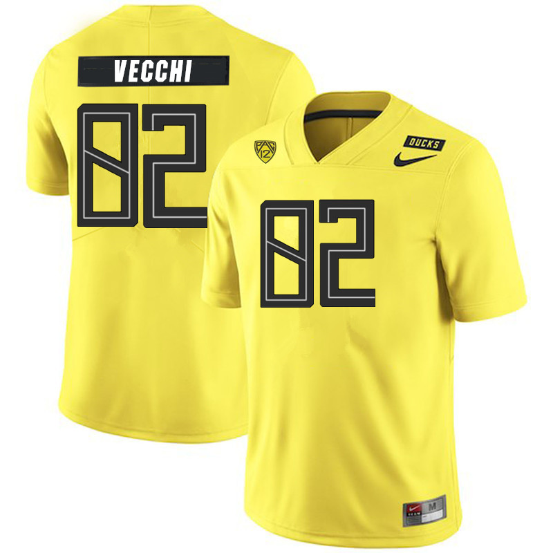 2019 Men #82 Jack Vecchi Oregon Ducks College Football Jerseys Sale-Yellow - Click Image to Close